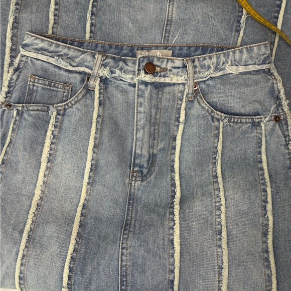 Blue b Distressed Denim Maxi Skirt Size Small.  A22 - Picture 10 of 11